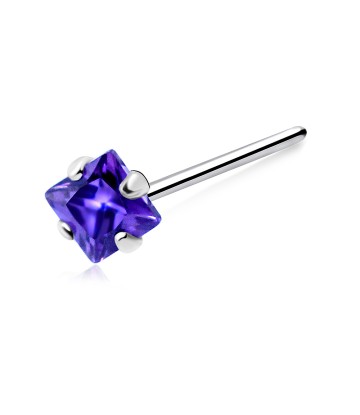 Diamond Prong Set Silver Straight Nose Stud NSKA-651